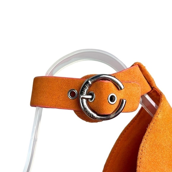 MARC FISHER ZARNA ORANGE SUEDE PLATFORM ANKLE STRAP ESPADRILLE WEDGE HEELS - Picture 11 of 13